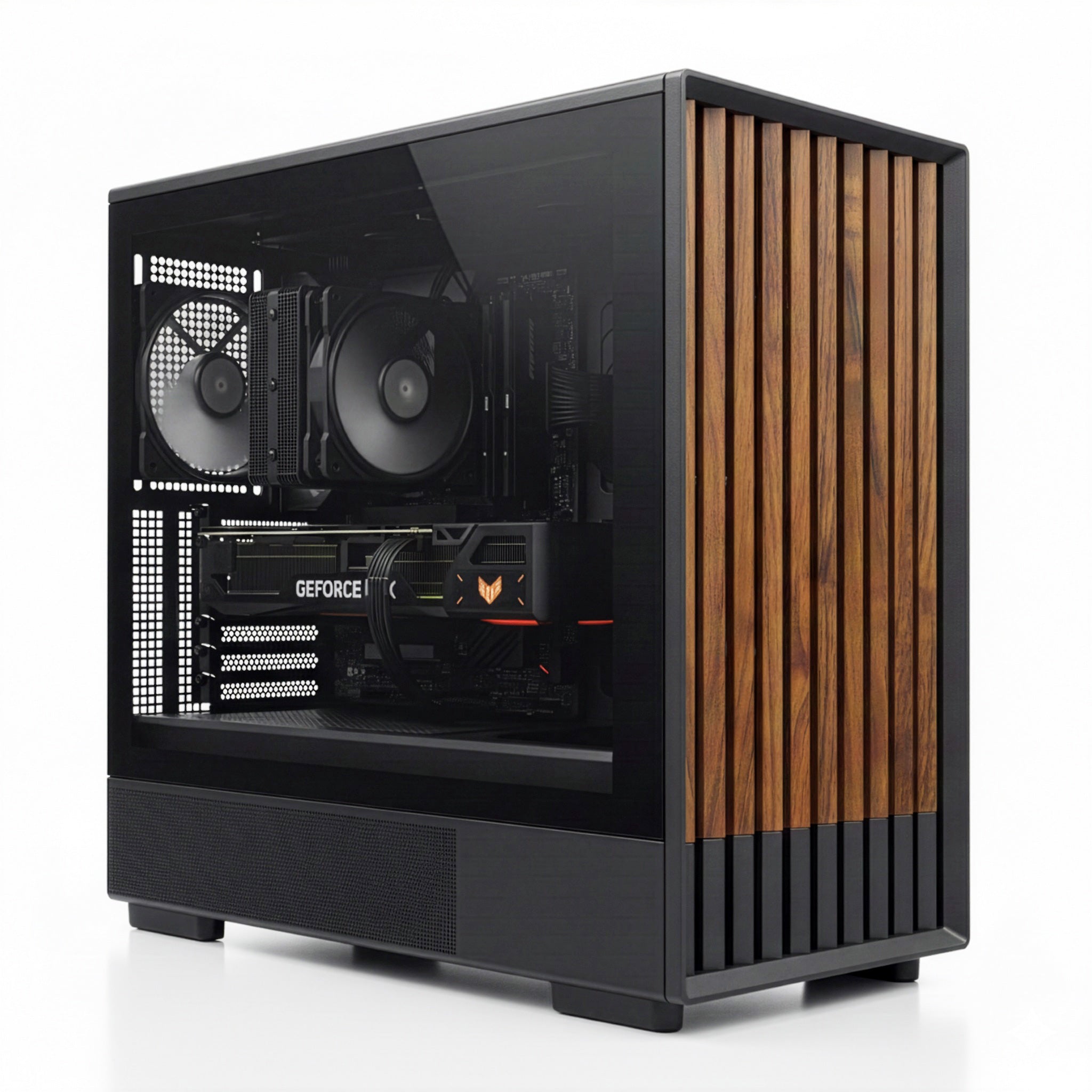 ZALMAN P10 NAMU PCケース（mATX / mITX対応） Zalman P10 NAMU mATX Mini Tower PC Case - Genuine Walnut Wood