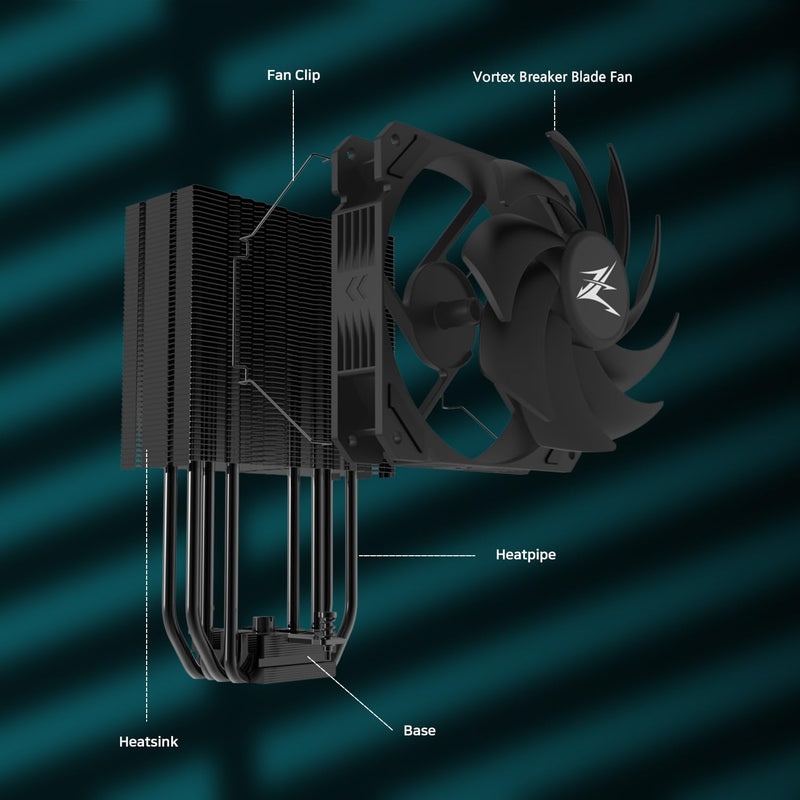 Zalman CNPS 9X Performa CPU Air Cooler, 120mm Fan, 180W TDP - Black