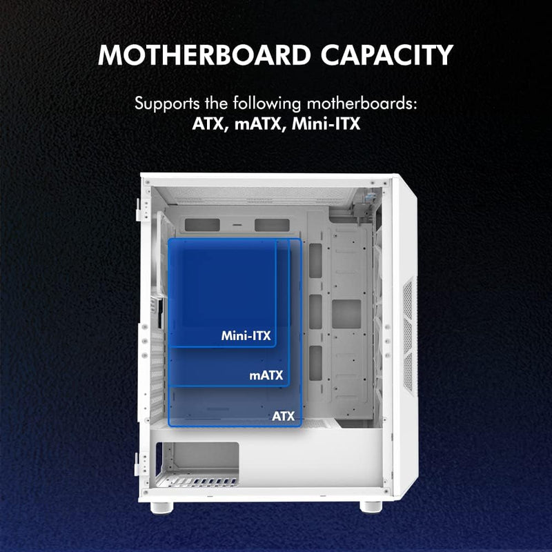 Zalman i3 Neo ATX Mid-Tower Gaming PC Case w/ Mesh Front & 4 x RGB Fans - White