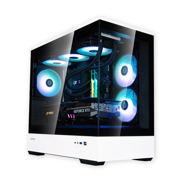 Zalman P30 Black/White Special Edition mATX Mini-Tower PC Case Panoramic Glass 3 x ARGB Fans