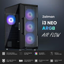 3 of 8: Zalman Zalman i3 ARGB Airflow ATX Mid-Tower Gaming PC Case - Black