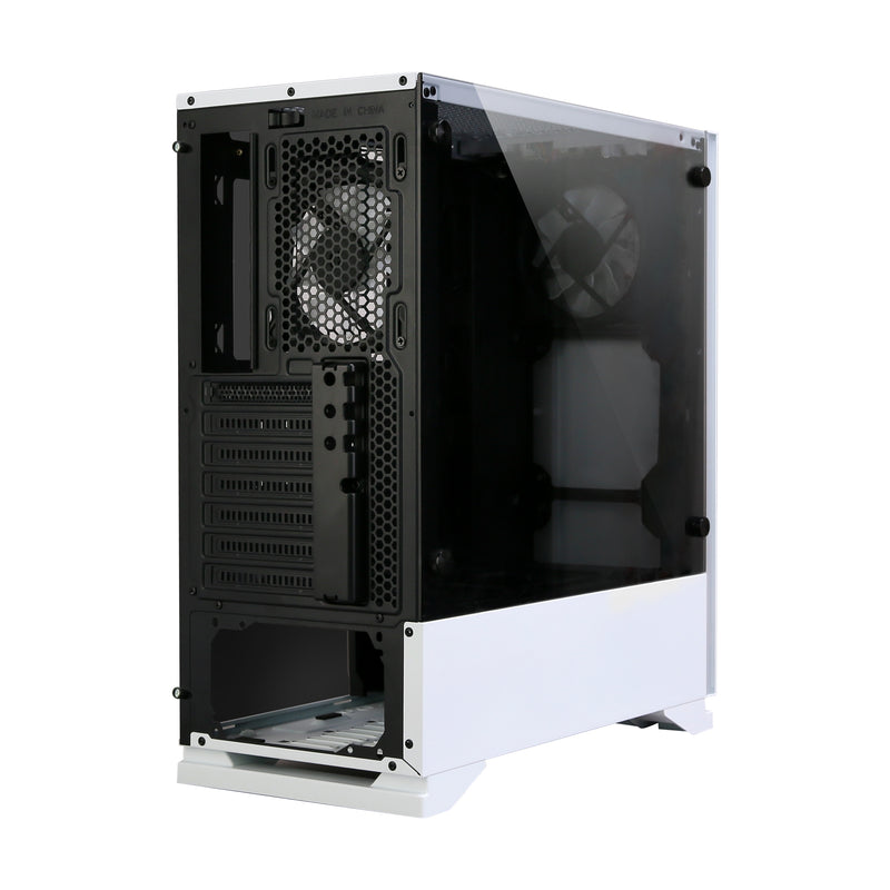 Zalman S5 ATX Mid-Tower Gaming PC Case w/ RGB Strip & 2 x Fans - White