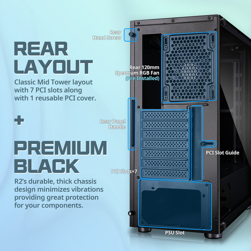 [Certified Refurbished] Zalman R2 ATX Mid-Tower PC Case - Black