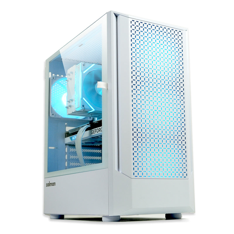 Zalman FIT Mid-Tower ATX Gaming PC Case - 4 x 120mm ARGB Fans Pre-Installed, White