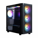 2 of 8: Zalman M4 SE Micro-ATX MATX RGB Gaming PC Case, 6X 120mm Fixed RGB Fans Pre-Installed, Black