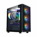 3 of 8: Zalman M4 SE Micro-ATX MATX RGB Gaming PC Case, 6X 120mm Fixed RGB Fans Pre-Installed, Black
