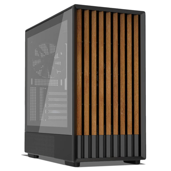 Zalman P10 NAMU mATX Mini Tower PC Case - Genuine Walnut Wood, Black