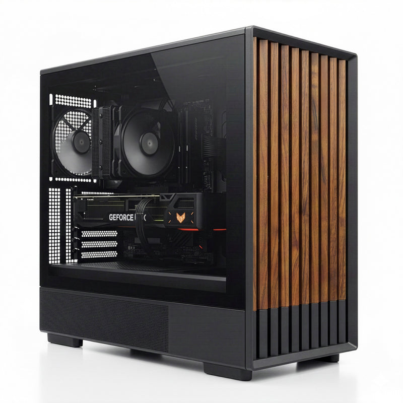 Zalman P10 NAMU mATX Mini Tower PC Case - Genuine Walnut Wood