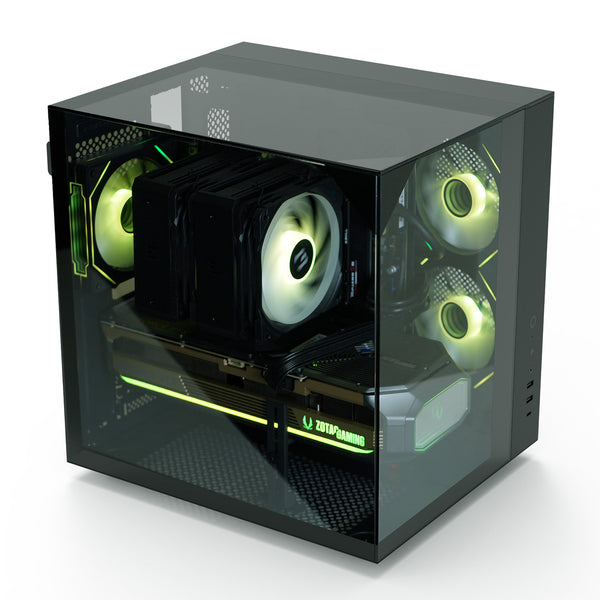 Zalman ZQBE ATX Mid-Tower PC Case, 3 x 120mm PWM ARGB Fans, Black