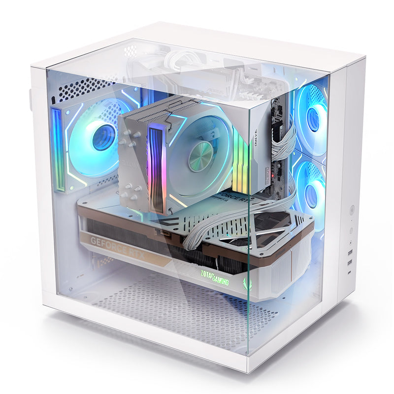 Zalman ZQBE ATX Mid-Tower PC Case, 3 x 120mm PWM ARGB Fans, White