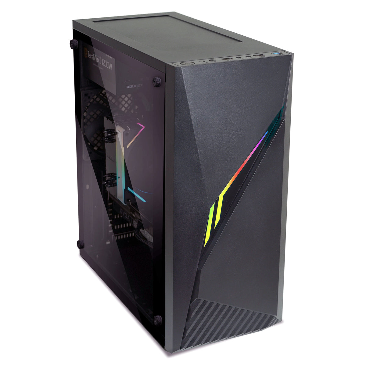 Zalman Raven ATX Mid-Tower Gaming PC Case - RGB Lighting Strip