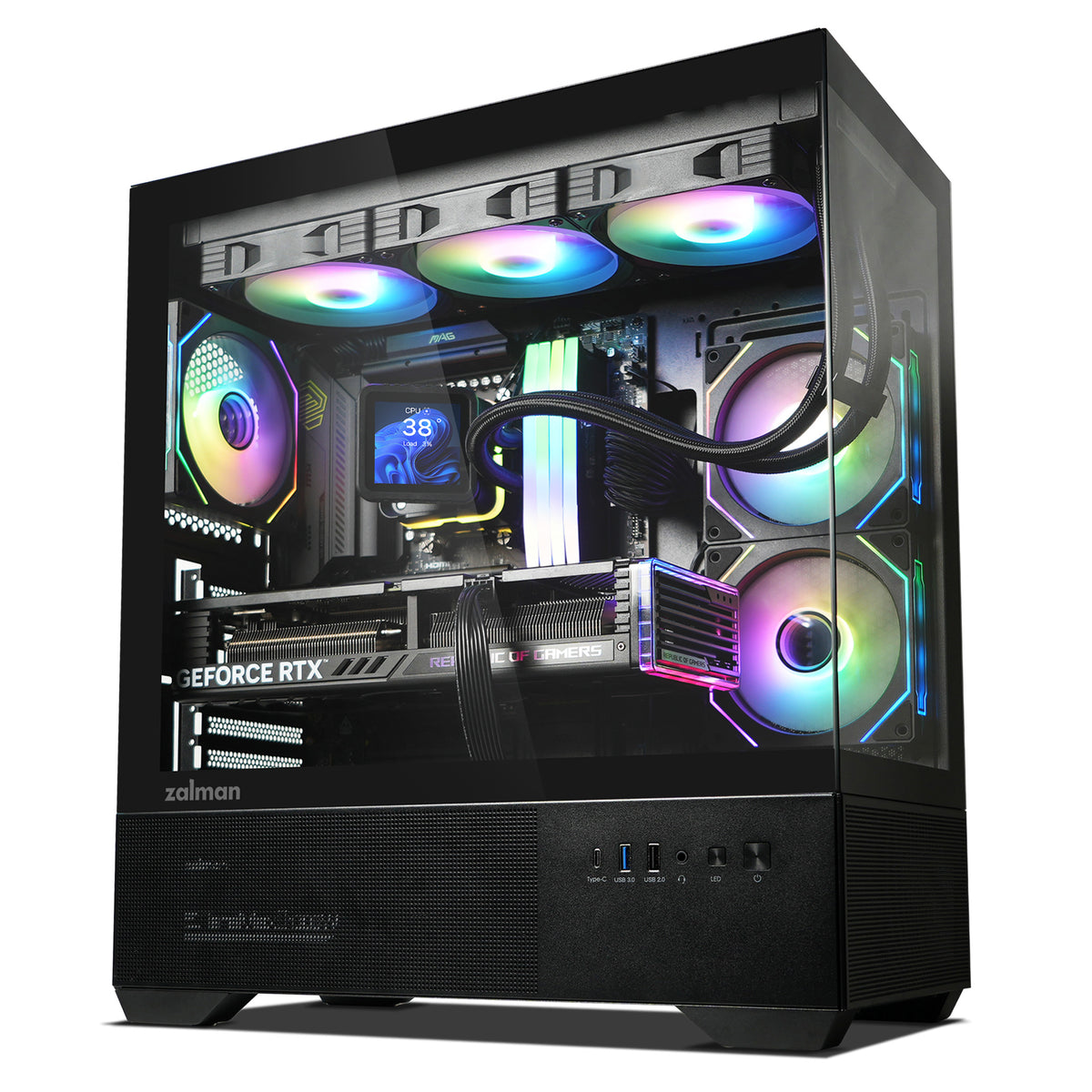 Zalman CHRONIX ATX Mid-Tower PC Case, 3 x Prism ARGB Fans