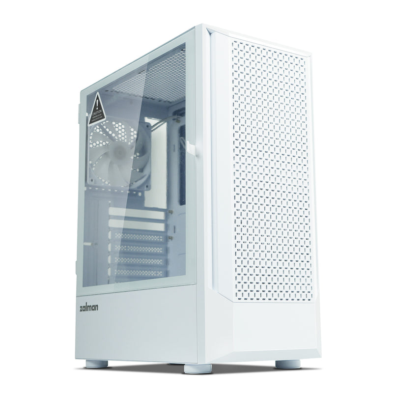 Zalman FIT Mid-Tower ATX Gaming PC Case - 4 x 120mm ARGB Fans Pre-Installed, White