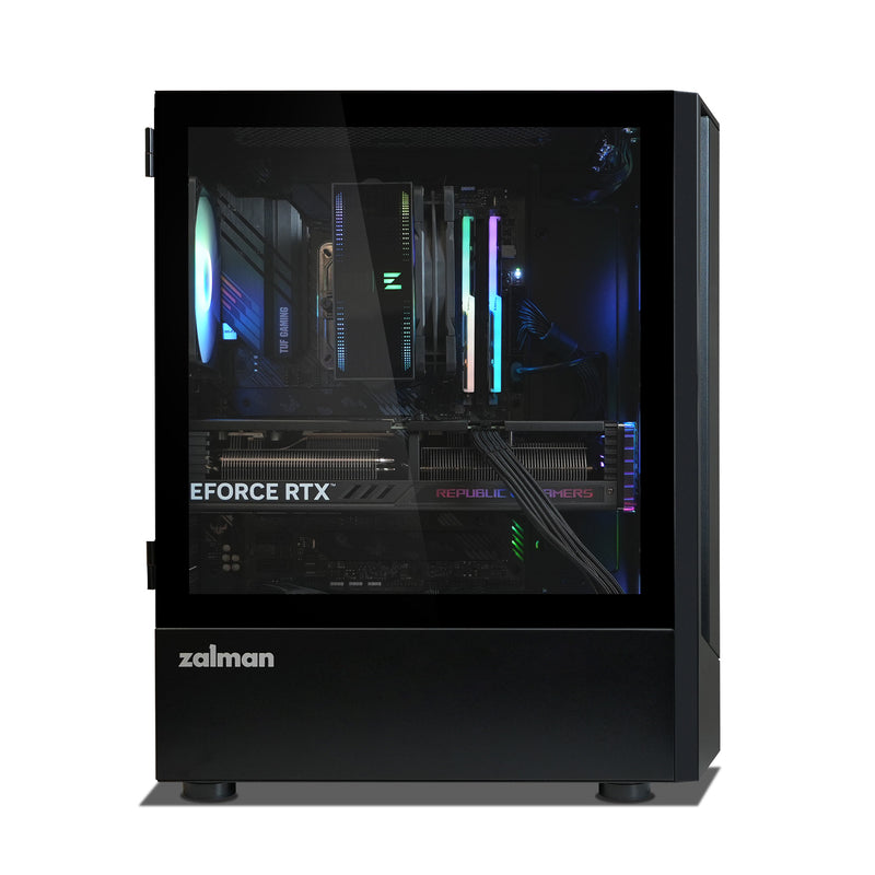 Zalman FIT Mid-Tower ATX Gaming PC Case - 4 x 120mm ARGB Fans Pre-Installed, Black