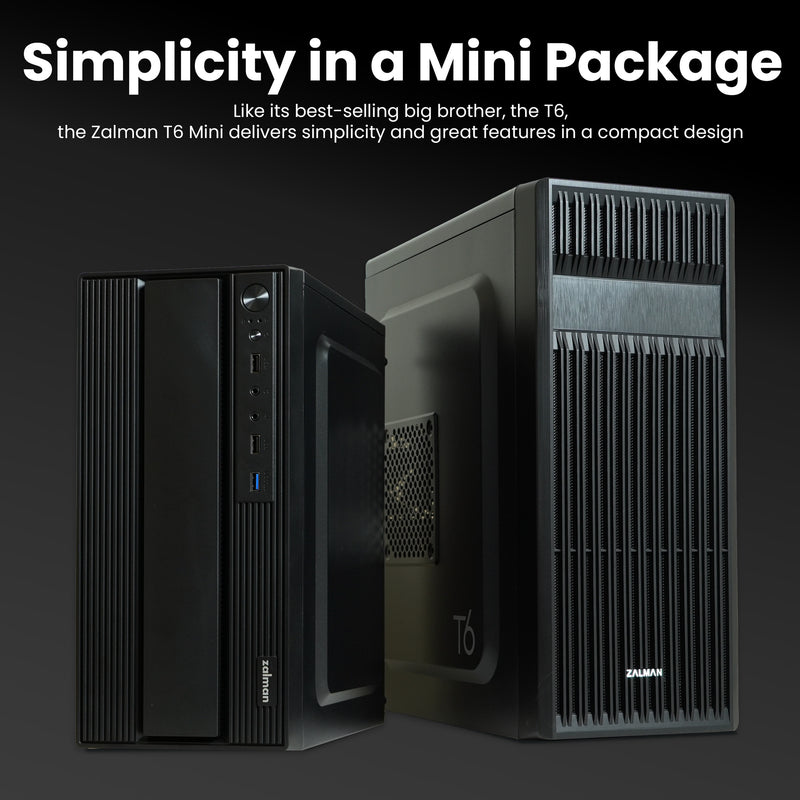 Zalman T6 MINI Compact M-ATX PC Case - Micro-ATX Mini-ITX SFF SFX HTPC, Space Saving Mini Tower Office PC Workstation