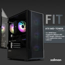 5 of 10: [Pickup Only] Zalman FIT Mid-Tower ATX Gaming PC Case - 4 x 120mm ARGB Fans Pre-Installed, Black