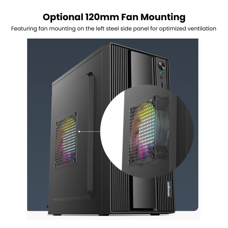 Zalman T6 MINI Compact M-ATX PC Case - Micro-ATX Mini-ITX SFF SFX HTPC, Space Saving Mini Tower Office PC Workstation