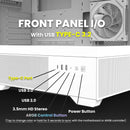 7 of 10: [Pickup Only] Zalman CHRONIX ATX Mid-Tower PC Case, 3 x Prism ARGB Fans Preinstalled, USB Type-C 3.2, White