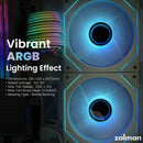 8 of 10: [Pickup Only] Zalman CHRONIX ATX Mid-Tower PC Case, 3 x Prism ARGB Fans Preinstalled, USB Type-C 3.2, White