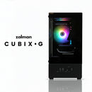 2 of 10: Zalman CUBIX-G Micro-ATX PC Case, MATX Case with 3 X 120mm FRGB Fans Pre-Installed, USB Type-C Port, Black