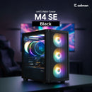 4 of 8: Zalman M4 SE Micro-ATX MATX RGB Gaming PC Case, 6X 120mm Fixed RGB Fans Pre-Installed, Black