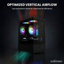 5 of 10: Zalman CUBIX-G Micro-ATX PC Case, MATX Case with 3 X 120mm FRGB Fans Pre-Installed, USB Type-C Port, Black