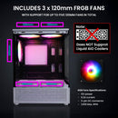 6 of 10: Zalman CUBIX-G Micro-ATX PC Case, MATX Case with 3 X 120mm FRGB Fans Pre-Installed, USB Type-C Port, Panda Edition