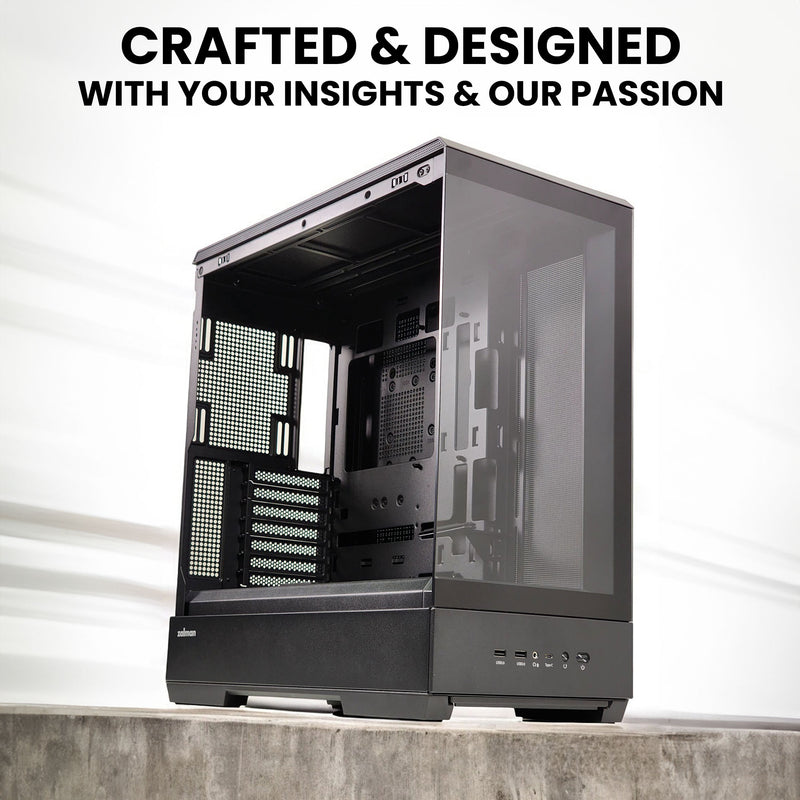 Zalman P50 Flagship ATX Mid-Tower Premium PC Case, Black (Fans Not Included)