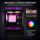 6 of 10: Zalman CUBIX-G Micro-ATX PC Case, MATX Case with 3 X 120mm FRGB Fans Pre-Installed, USB Type-C Port, Black