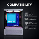7 of 10: Zalman CUBIX-G Micro-ATX PC Case, MATX Case with 3 X 120mm FRGB Fans Pre-Installed, USB Type-C Port, Panda Edition