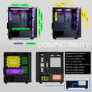 6 of 8: Zalman M4 SE Micro-ATX MATX RGB Gaming PC Case, 6X 120mm Fixed RGB Fans Pre-Installed, Black