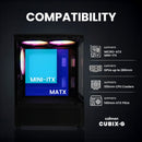 7 of 10: Zalman CUBIX-G Micro-ATX PC Case, MATX Case with 3 X 120mm FRGB Fans Pre-Installed, USB Type-C Port, Black