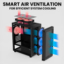 7 of 8: Zalman M4 SE Micro-ATX MATX RGB Gaming PC Case, 6X 120mm Fixed RGB Fans Pre-Installed, Black