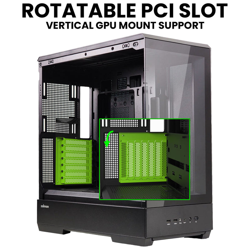 Zalman P50 Flagship ATX Mid-Tower Premium PC Case, Black (Fans Not Included)