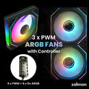 7 of 9: [Pickup Only] Zalman ZQBE ATX Mid-Tower PC Case, 3 x 120mm PWM ARGB Fans, Black