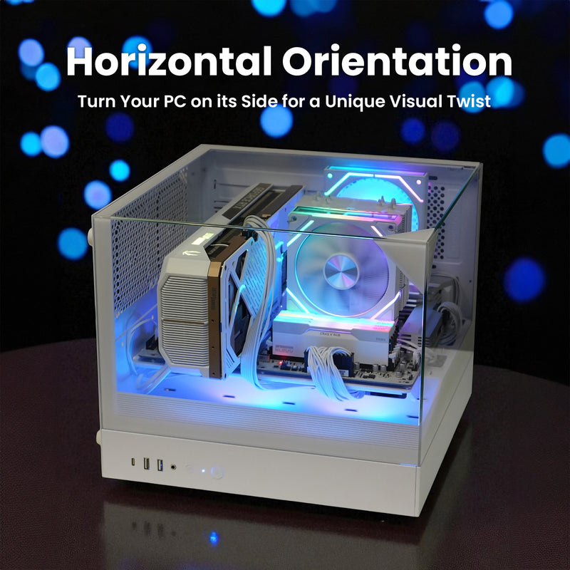 Zalman ZQBE ATX Mid-Tower PC Case, 3 x 120mm PWM ARGB Fans, White