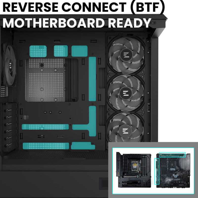 Zalman P50 Flagship ATX Mid-Tower Premium PC Case, Black (Fans Not Included)