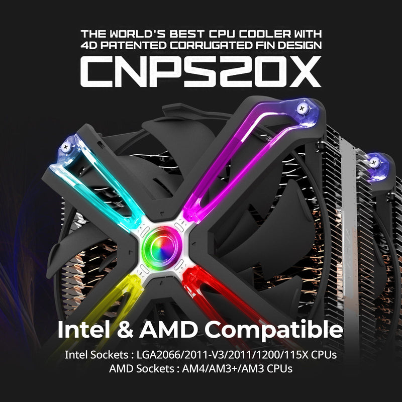 Zalman Zalman CNPS 20X CPU Air Cooler, Intel LGA 2066/2011-V3/2011, 300W TDP