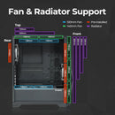 6 of 16: Zalman Zalman Z3 Iceberg ATX Mid-Tower Gaming PC Case w/ 2 x ARGB Fans - Black