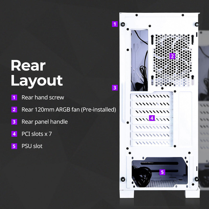 Zalman Zalman Z3 Iceberg ATX Mid-Tower Gaming PC Case w/ 2 x ARGB Fans - White