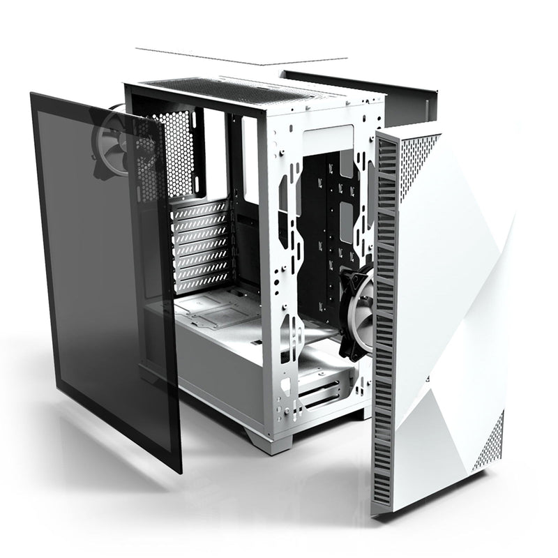 Zalman Zalman Z3 Iceberg ATX Mid-Tower Gaming PC Case w/ 2 x ARGB Fans - White