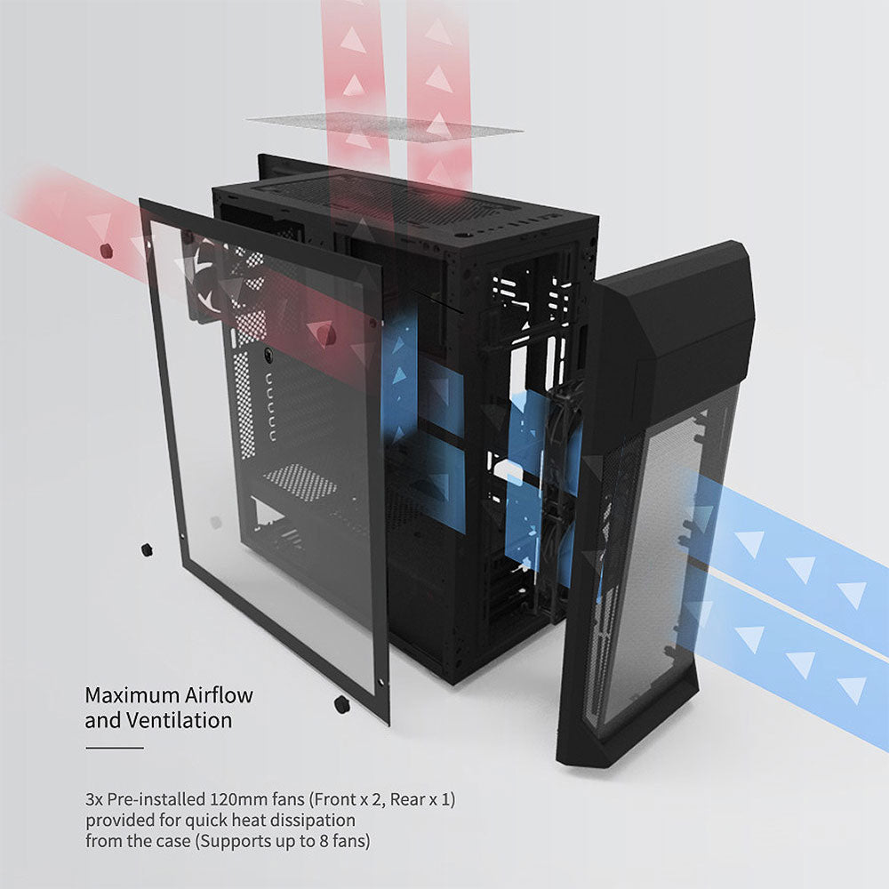 Zalman Z1 Plus ATX Mid-Tower PC Case w/ 3 x Preinstalled Fans & 5.25 O ...