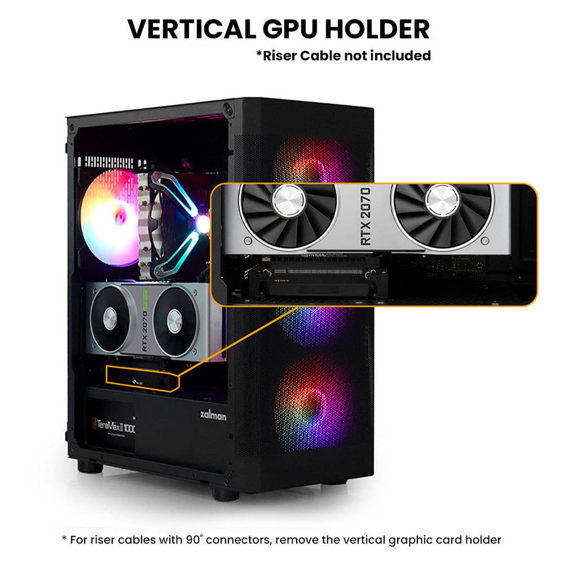 Zalman Zalman i4 TG ATX Gaming PC Case w/ 4 x 140mm Fixed RGB Fans Pre-Installed - Black