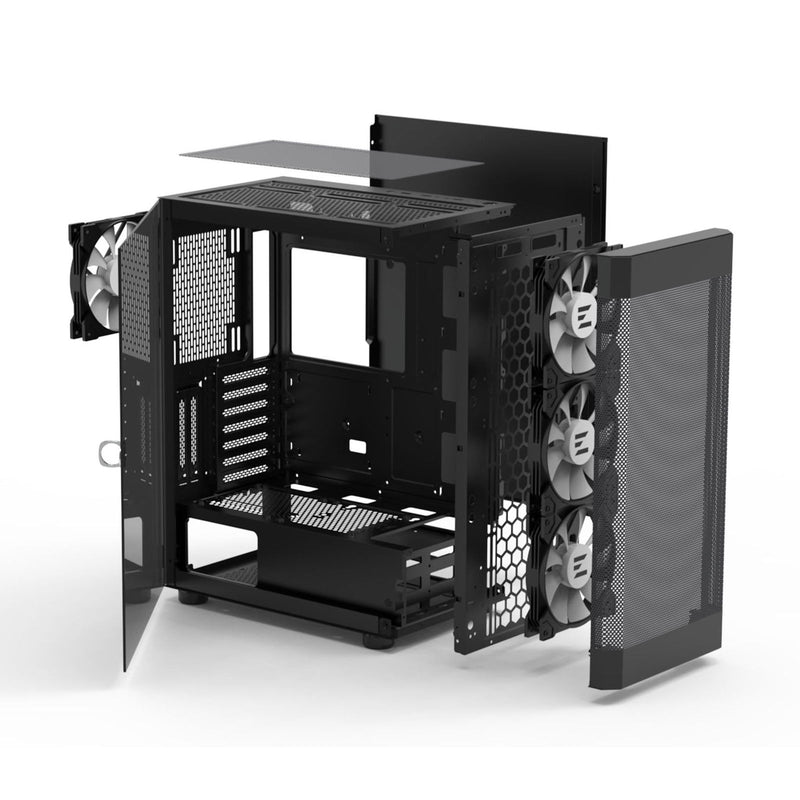 Zalman Zalman i4 TG ATX Gaming PC Case w/ 4 x 140mm Fixed RGB Fans Pre-Installed - Black