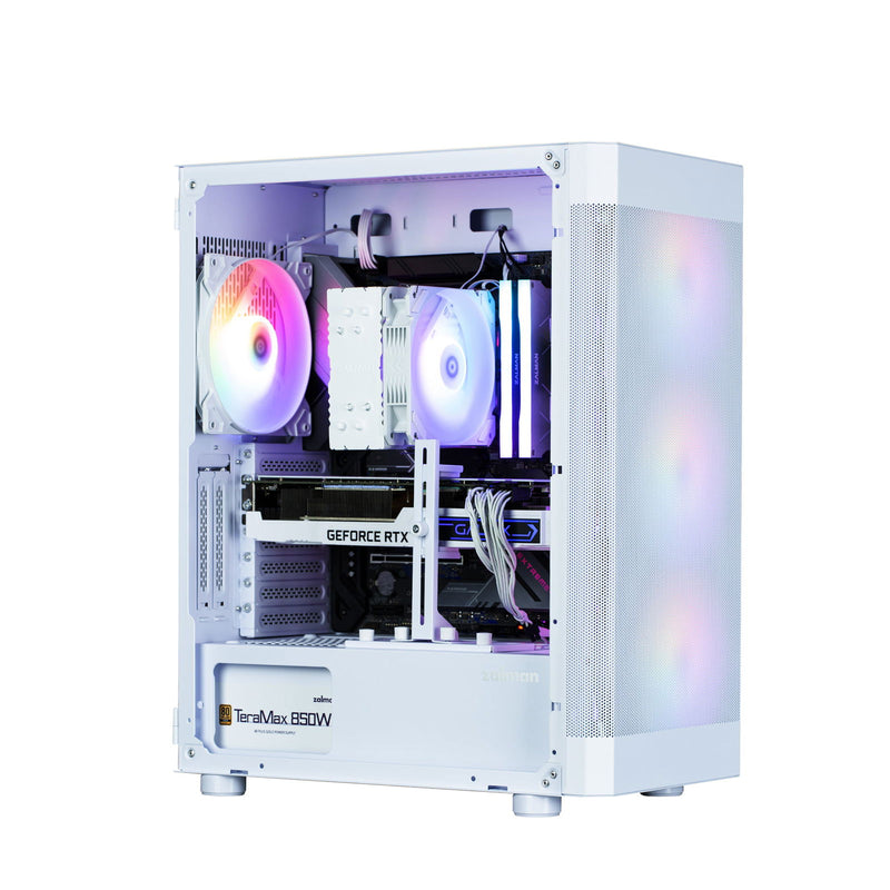 Zalman Zalman i4 TG ATX Gaming PC Case w/ 4 x 140mm Fixed RGB Fans Pre-Installed - White