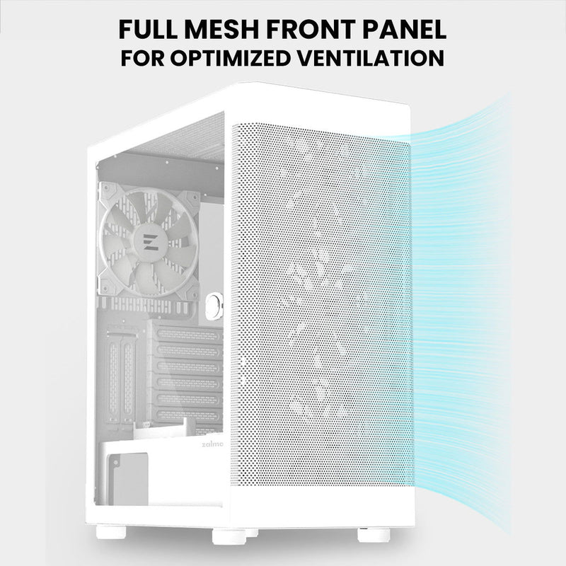 Zalman Zalman i4 TG ATX Gaming PC Case w/ 4 x 140mm Fixed RGB Fans Pre-Installed - White