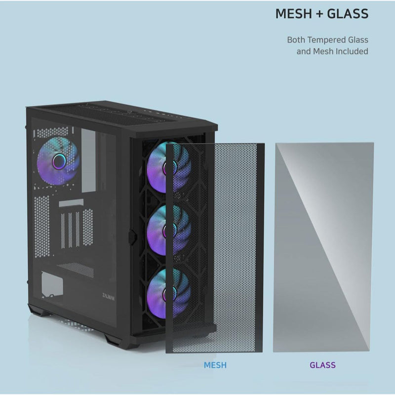 Zalman Zalman Z10 Duo ATX Mid-Tower Premium Gaming PC Case, Dual Front Panel w/ 4 x Infinity Mirror AGRB Fans