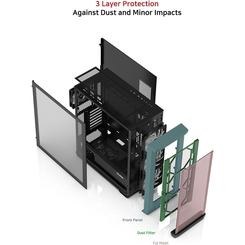 Zalman Zalman Z10 Duo ATX Mid-Tower Premium Gaming PC Case, Dual Front Panel w/ 4 x Infinity Mirror AGRB Fans