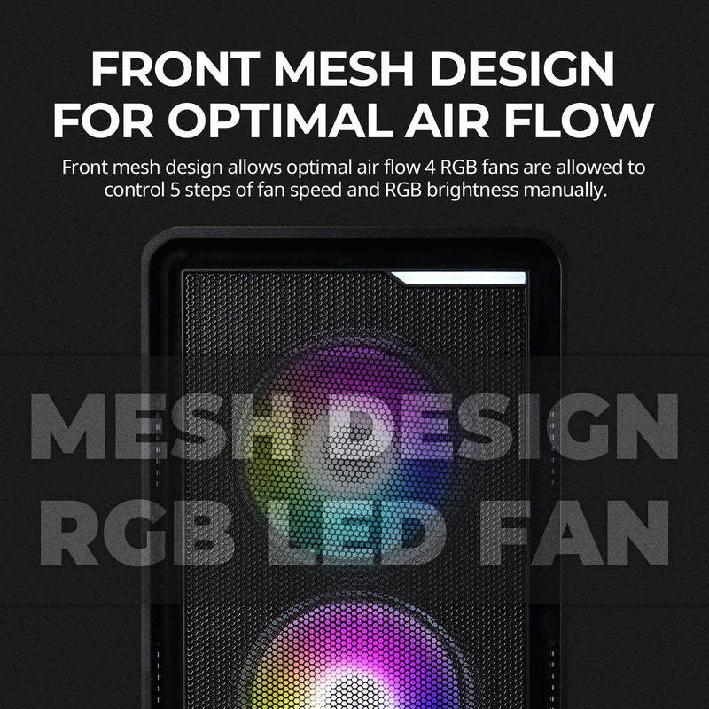 Zalman Zalman M3 Plus RGB mATX Mini-Tower Gaming PC Case w/ 4 x RGB Fans Pre-installed