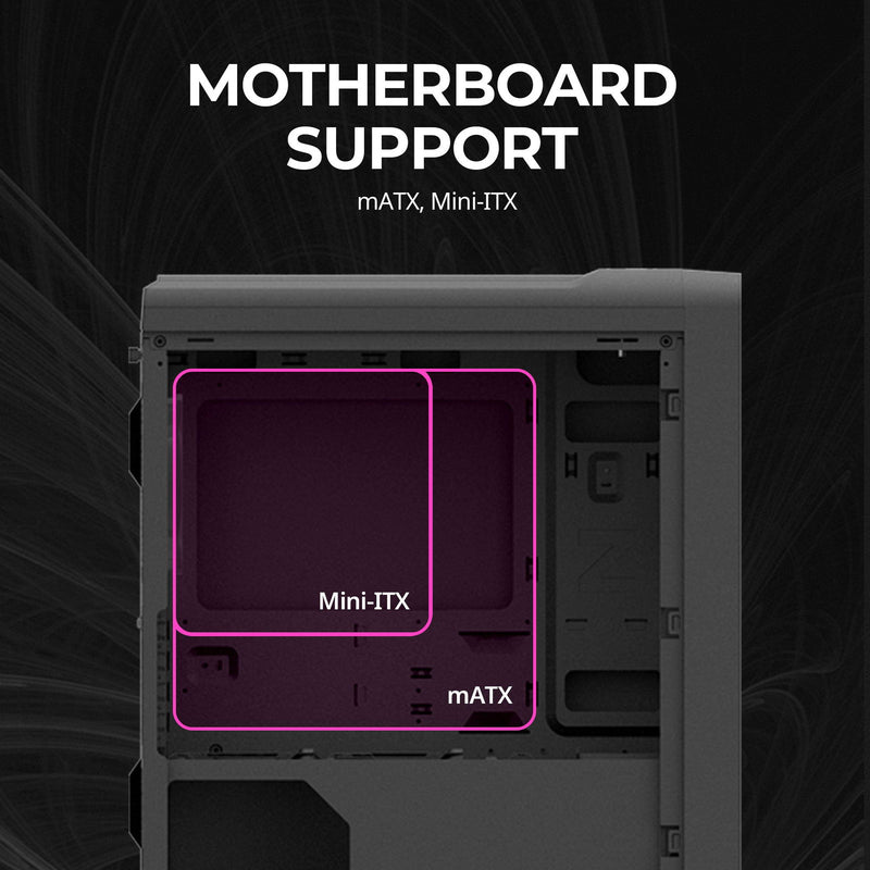 Zalman Zalman M3 Plus RGB mATX Mini-Tower Gaming PC Case w/ 4 x RGB Fans Pre-installed